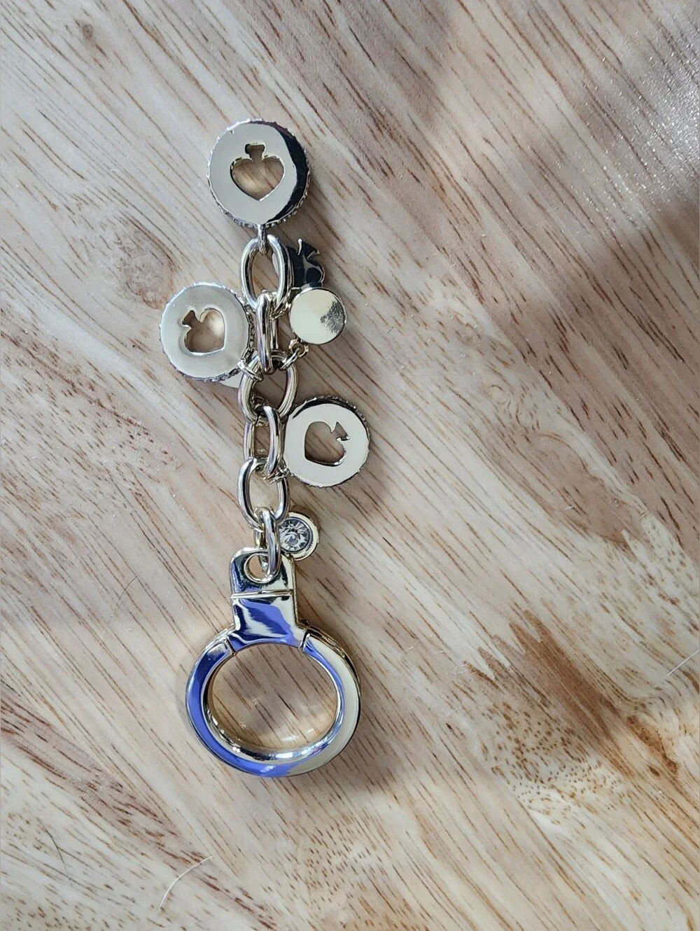 Kate Spade Gold Spade Rhinestone Purse Bag Charm Keychain Crystal Bling NWOT